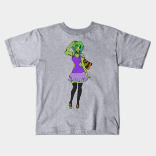 Zombie Girl Halloween Kids T-Shirt